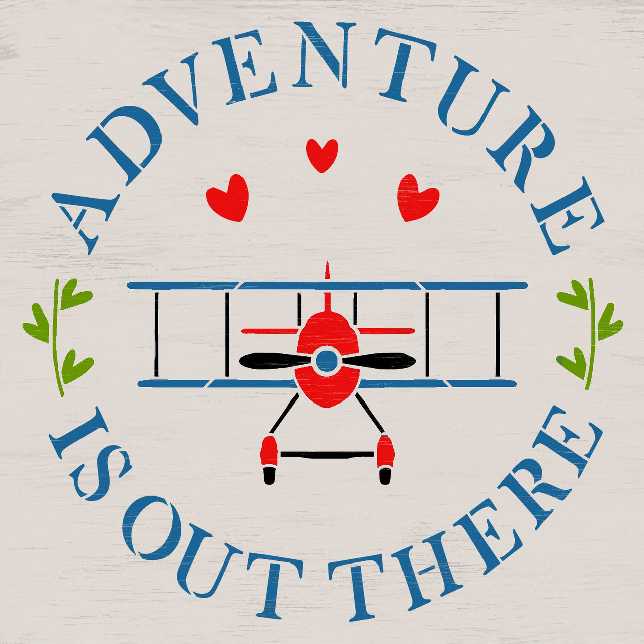Adventure is Out There Airplane Stencil by StudioR12 | Craft DIY Kids Bedroom Decor | Paint Playroom Sign | Reusable Mylar Template | Select Size