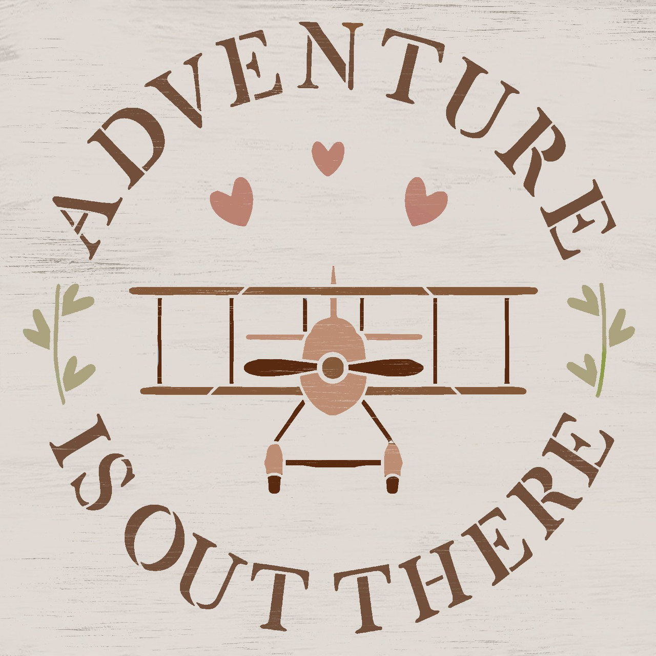 Adventure is Out There Airplane Stencil by StudioR12 | Craft DIY Kids Bedroom Decor | Paint Playroom Sign | Reusable Mylar Template | Select Size