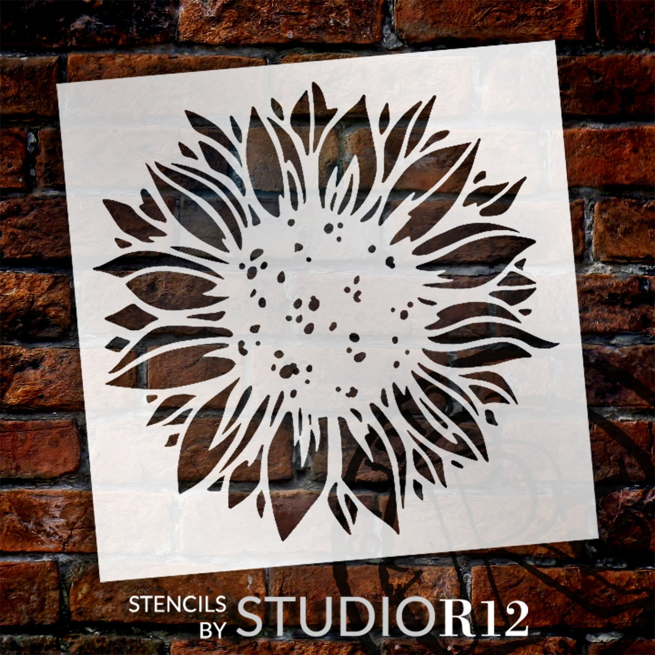 Rustic Sunflower Stencil by StudioR12 | Craft DIY Home, Outdoor Decor | Paint Wood Sign, Pillow, Fabric | Reusable Mylar Template | Select Size