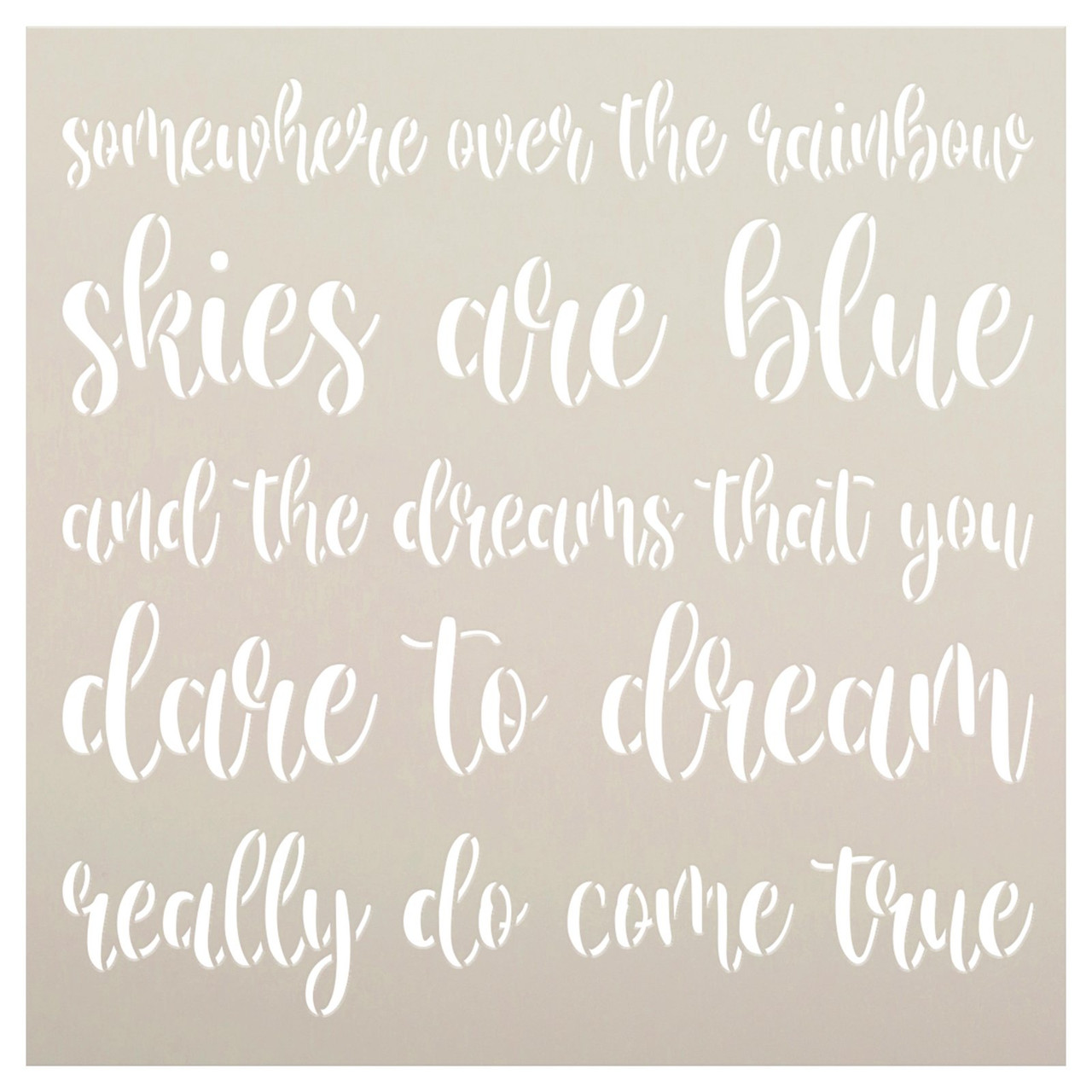 Somewhere Over The Rainbow Stencil by StudioR12 | The Wizard of Oz Song Lyrics | Craft DIY Kids Room, Nursery Decor | Paint Wood Sign | Select Size