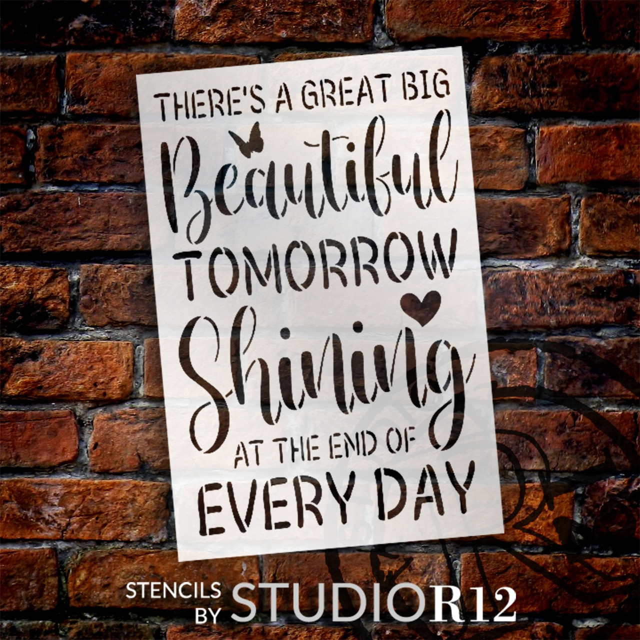 Great Big Beautiful Tomorrow Stencil by StudioR12 | Positive, Inspirational Quotes | Craft DIY Home Decor | Paint Fabric, Wood Sign | Select Size