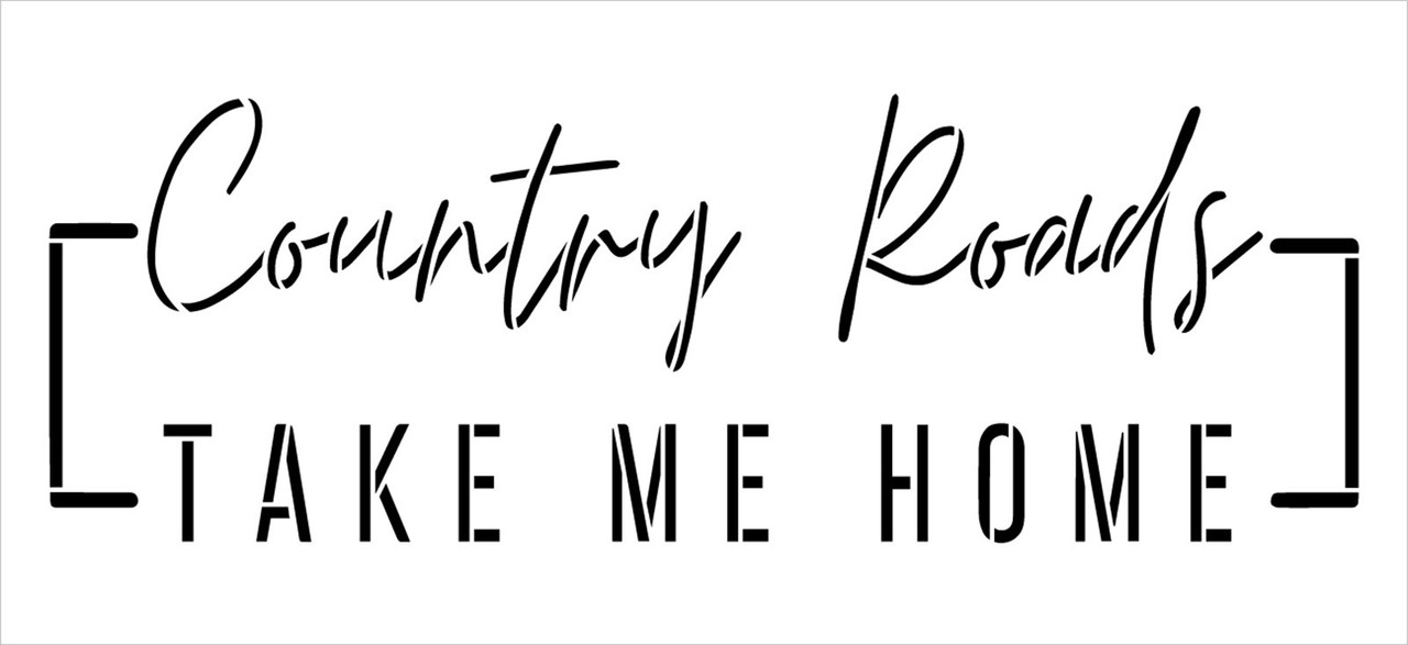 Country Roads Take Me Home Word Art Stencil by StudioR12 | Song Lyrics | Craft DIY Farmhouse Kitchen, Garage Decor | Paint Wood Sign | Select Size