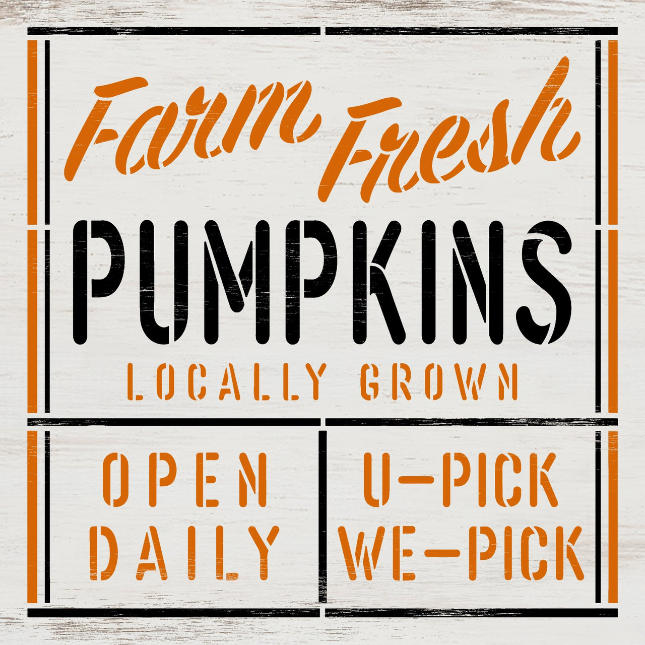 Farm Fresh Pumpkins Stencil by StudioR12 | Locally Grown Farmer's Market |Craft DIY Rustic Fall Farmhouse Home Decor | Paint Wood Sign | Select Size