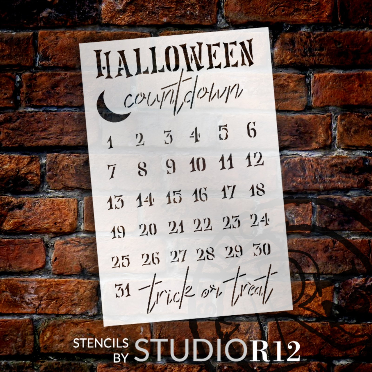 Halloween Countdown Numerals Stencil by StudioR12 - Select Size - USA Made - Craft DIY October Advent Calendar Decor | Paint Seasonal Fall Wood Sign