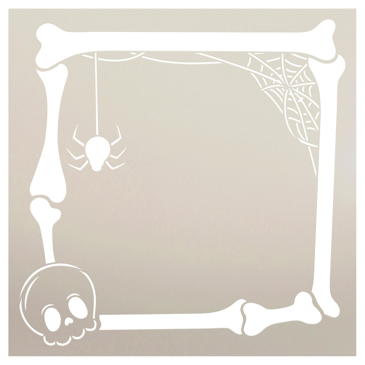 Skull & Bones Square Frame Stencil by StudioR12 - Select Size - USA Made - Craft DIY Spooky Halloween Home Decor | Paint Fall Seasonal Wood Sign | Reusable Template