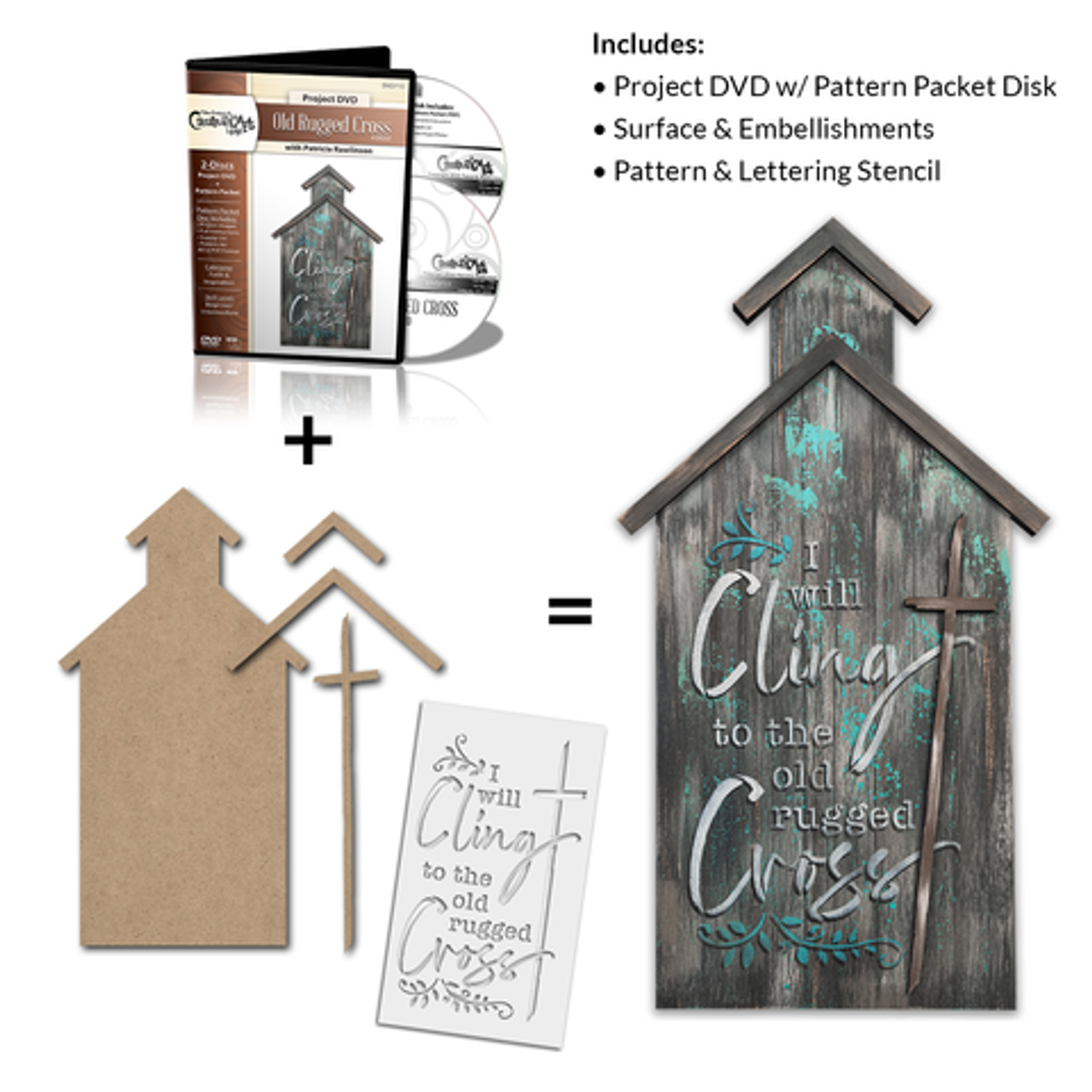 Old Rugged Cross Deluxe DVD + Pattern Packet Project Set - Patricia Rawlinson