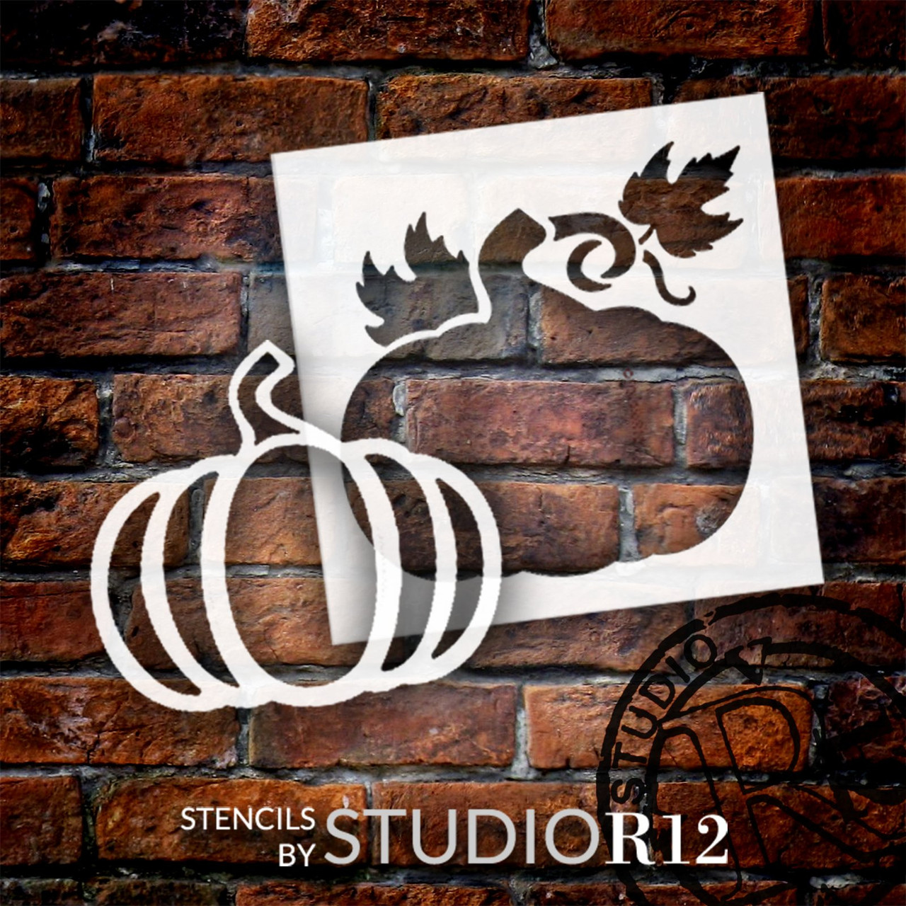 2 Part Pumpkin Stencil and Mask by StudioR12 - Select Size - USA Made - Craft DIY Autumn Home Decor | Reusable Template | Paint Fall Porch Wood Sign