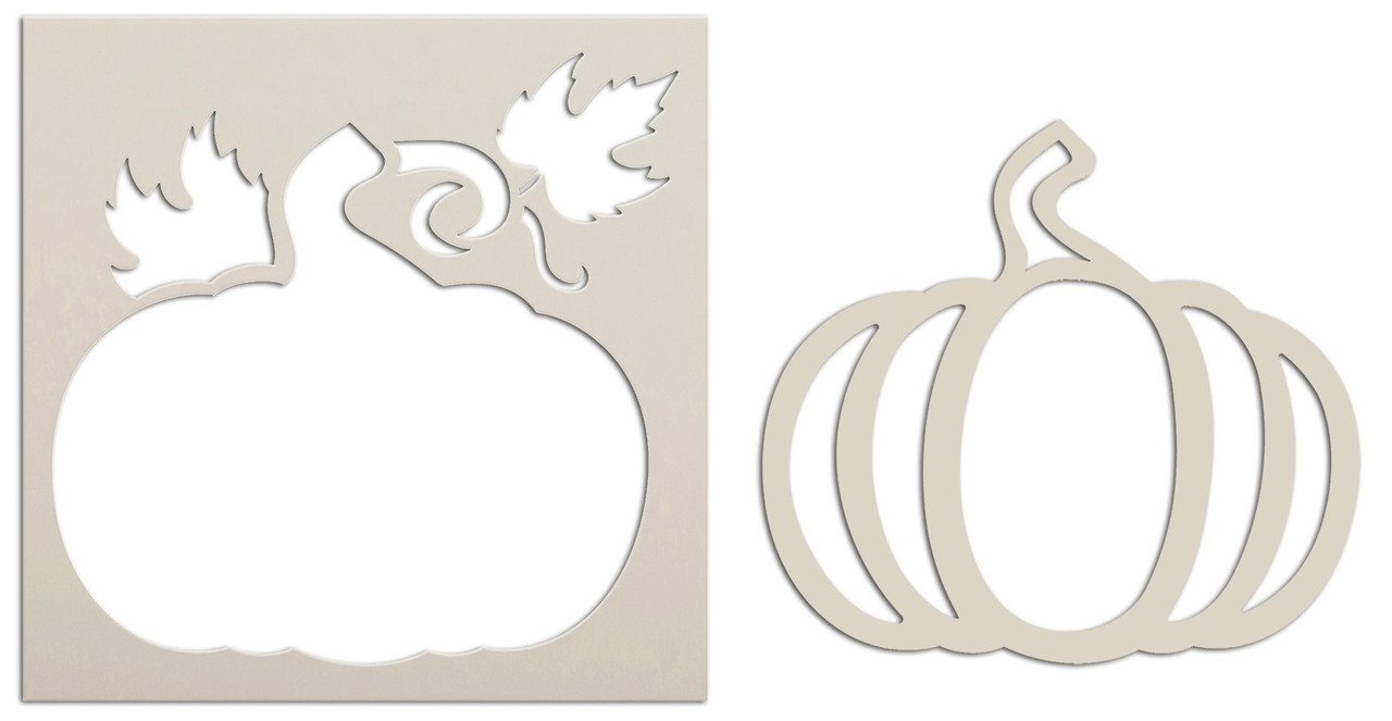 2 Part Pumpkin Stencil and Mask by StudioR12 - Select Size - USA Made - Craft DIY Autumn Home Decor | Reusable Template | Paint Fall Porch Wood Sign