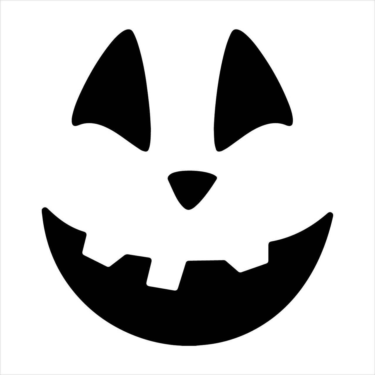 Traditional Triangle Eyes Pumpkin Face Silhouette Stencil by StudioR12 - Select Size - USA Made - Craft DIY Halloween Decor | Paint Fall Wood Sign