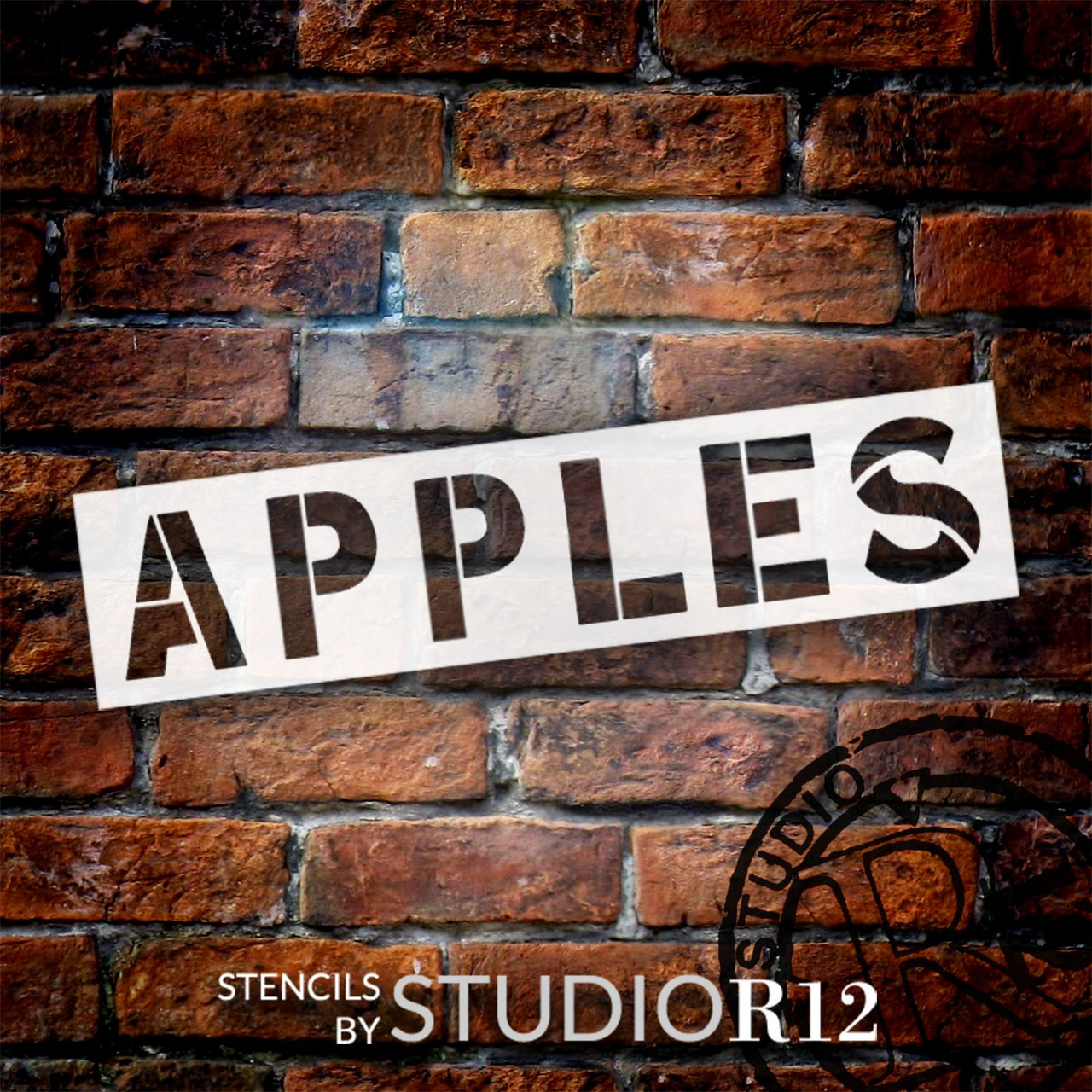 Apples Word Art Stencil by StudioR12 - Select Size - USA Made - Craft DIY Modern Farmhouse Kitchen Fall Decor | Paint Rustic Oversize Pantry Wood Sign