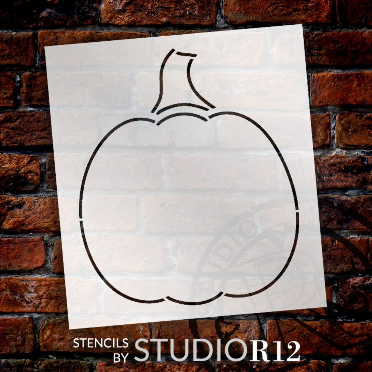 Round Pumpkin Silhouette Outline Stencil by StudioR12 - Select Size - USA Made - Craft DIY Fall Living Room Decor | Paint Door Hanger Wood Sign Pillow