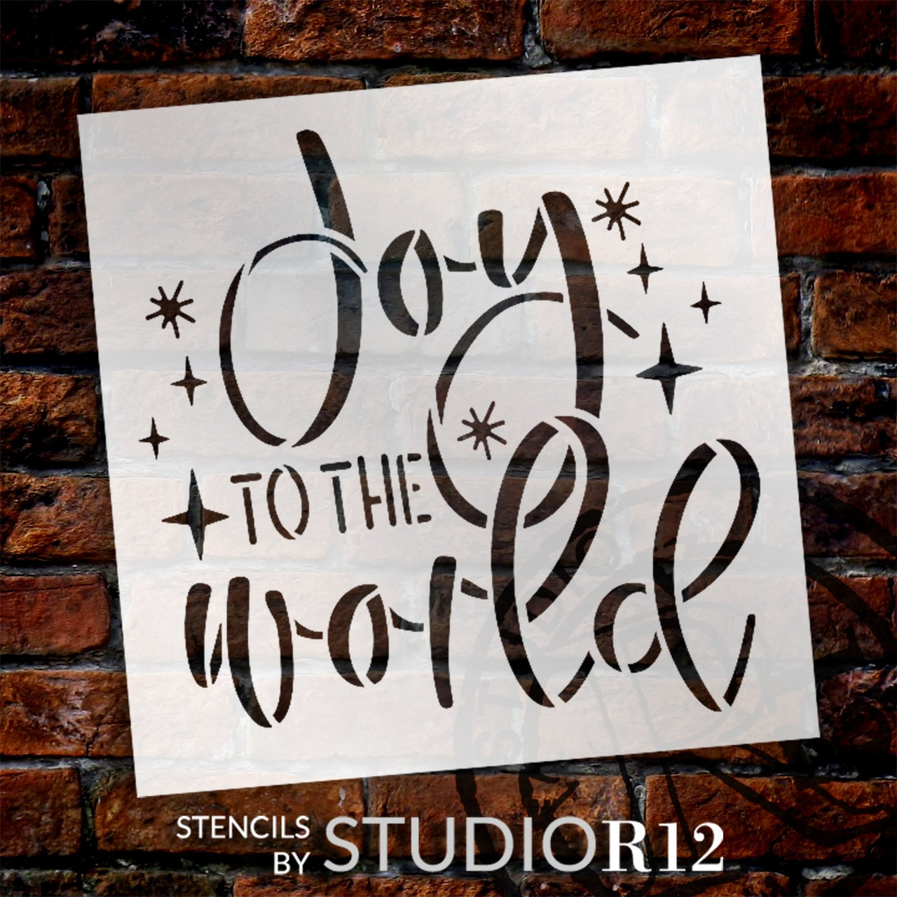 Joy to The World with Stars Word Art Stencil by StudioR12 - Select Size - USA Made - Craft DIY Farmhouse Living Room Decor | Paint Christmas Wood Sign