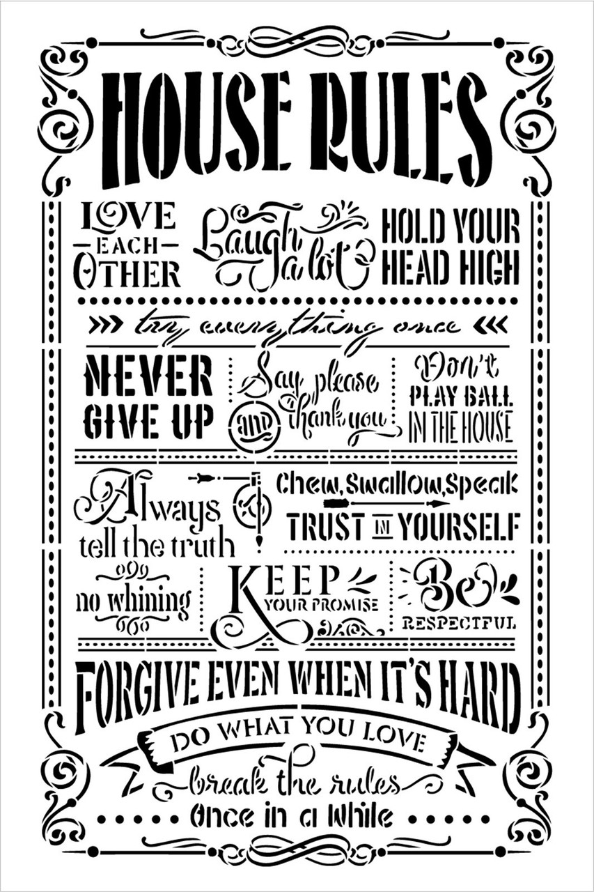 House Rules - Do What You Love Stencil by StudioR12 - Select Size - USA Made - Craft DIY Farmhouse Family Home Decor | Paint Wood Sign for Living Room, Bedroom