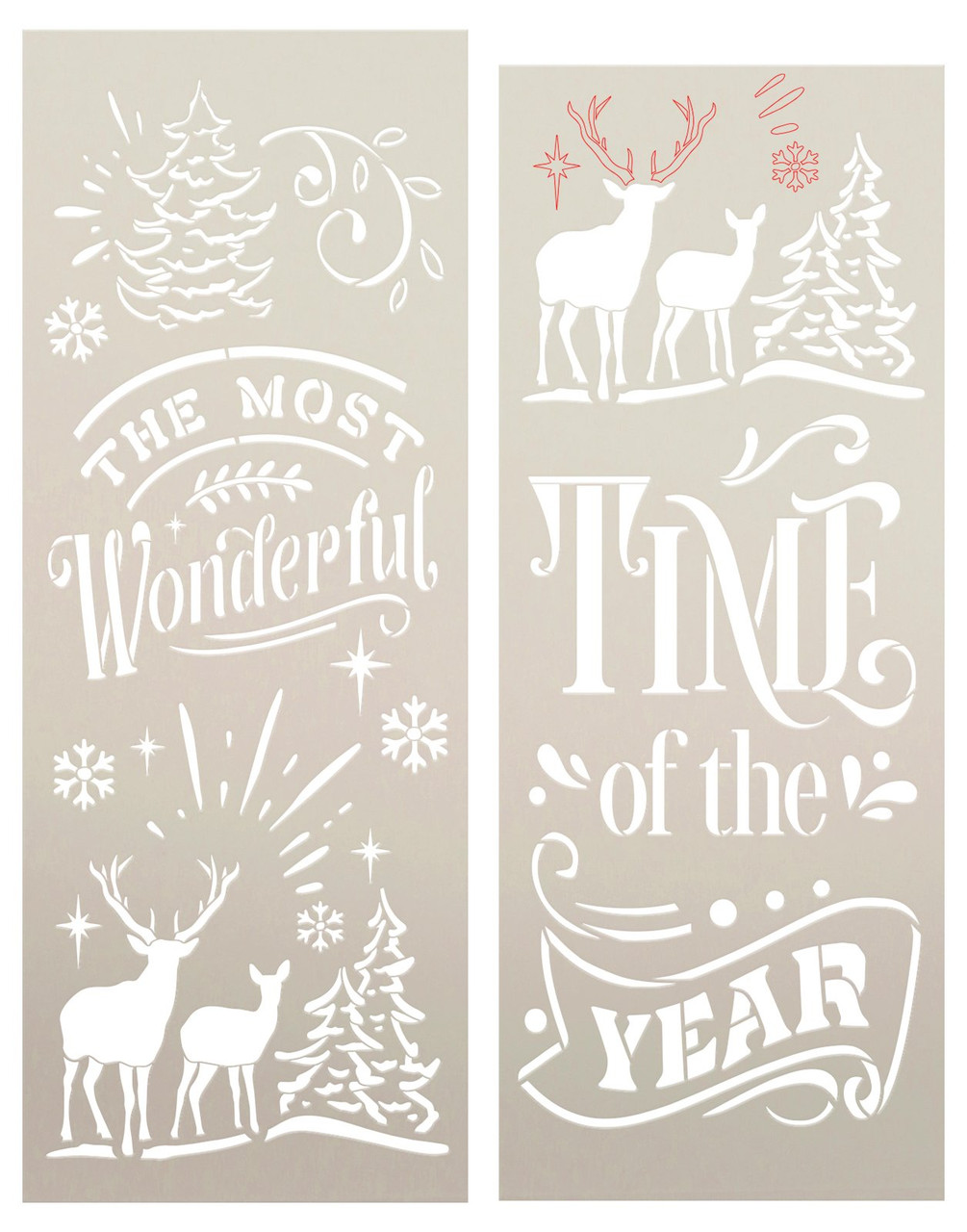 Most Wonderful Time Tall Porch Stencil by StudioR12 - Select Size - USA Made - Craft DIY Christmas & Winter Home Decor | Paint Snowflake Wood Sign