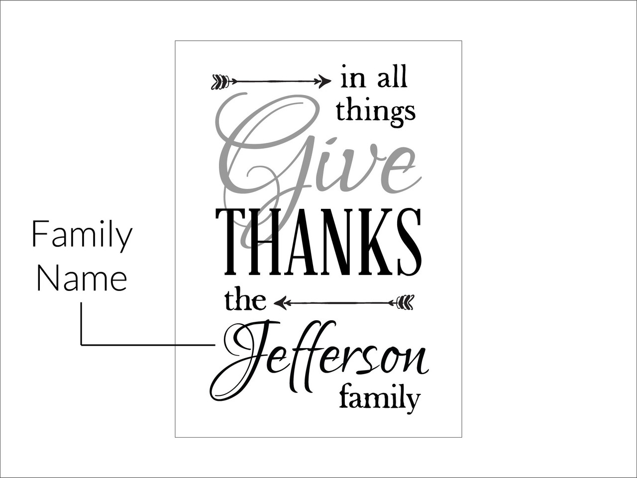 Personalized in All Things Give Thanks Stencil by StudioR12 - Select Size - USA Made - Craft DIY Custom Fall Home Decor | Paint Family Wood Sign | Reusable Mylar Template