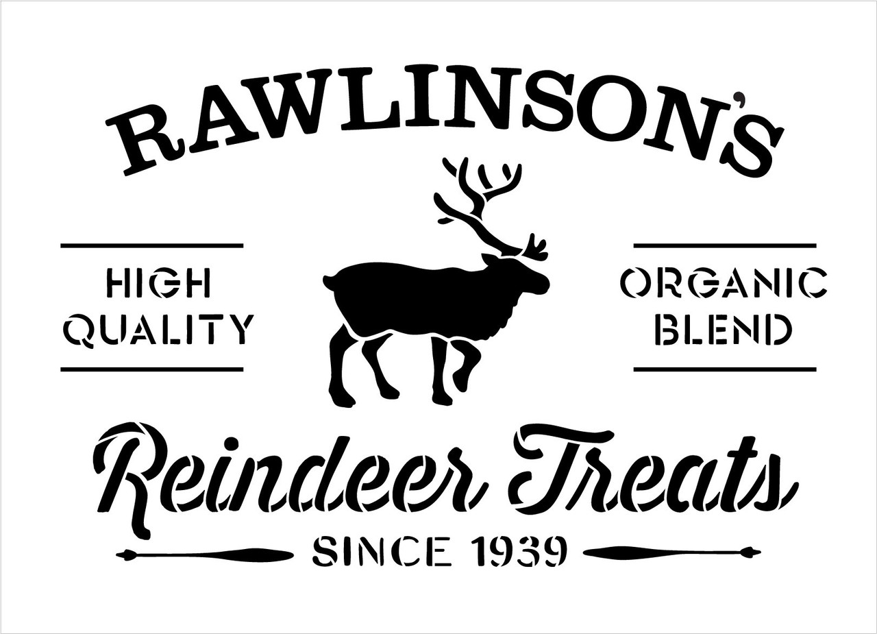 Personalized Reindeer Treats Stencil by StudioR12 - Select Size - USA Made - Craft DIY Christmas Holiday Home Decor | Paint Custom Family Wood Sign | Reusable Mylar Template