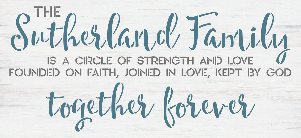 Personalized Our Family Forever Stencil by StudioR12 - Select Size - USA Made - Craft DIY Farmhouse & Faith Home Decor | Paint Custom Wood Sign for Anniversary | Reusable Template