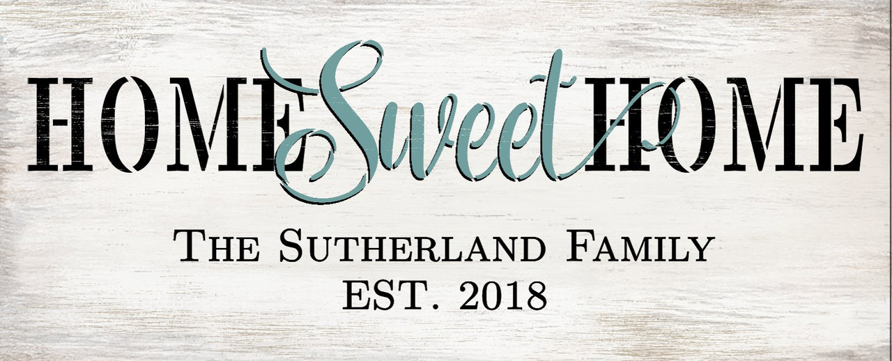 Home Sweet Home Personalized Stencil by StudioR12 - Select Size - USA Made - Craft DIY Farmhouse Home Decor | Paint Custom Wood Sign for Wedding, Anniversary | Reusable Template