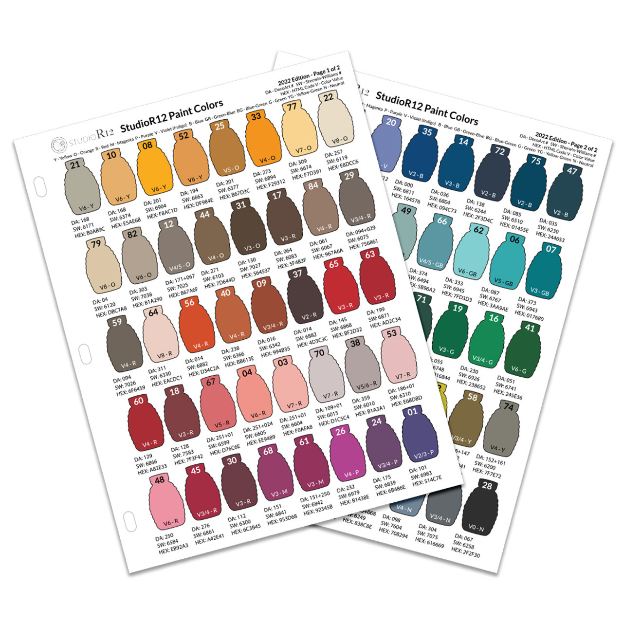 StudioR12 Paint Color Guide | Digital Download Reference Sheet | TOOL663_2