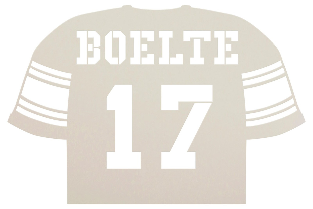 Personalized Football Jersey Stencil by StudioR12 - Select Size - USA Made - Craft DIY Sports Player Home Decor | Paint Custom Wood Sign for Porch or Yard | Reusable Template