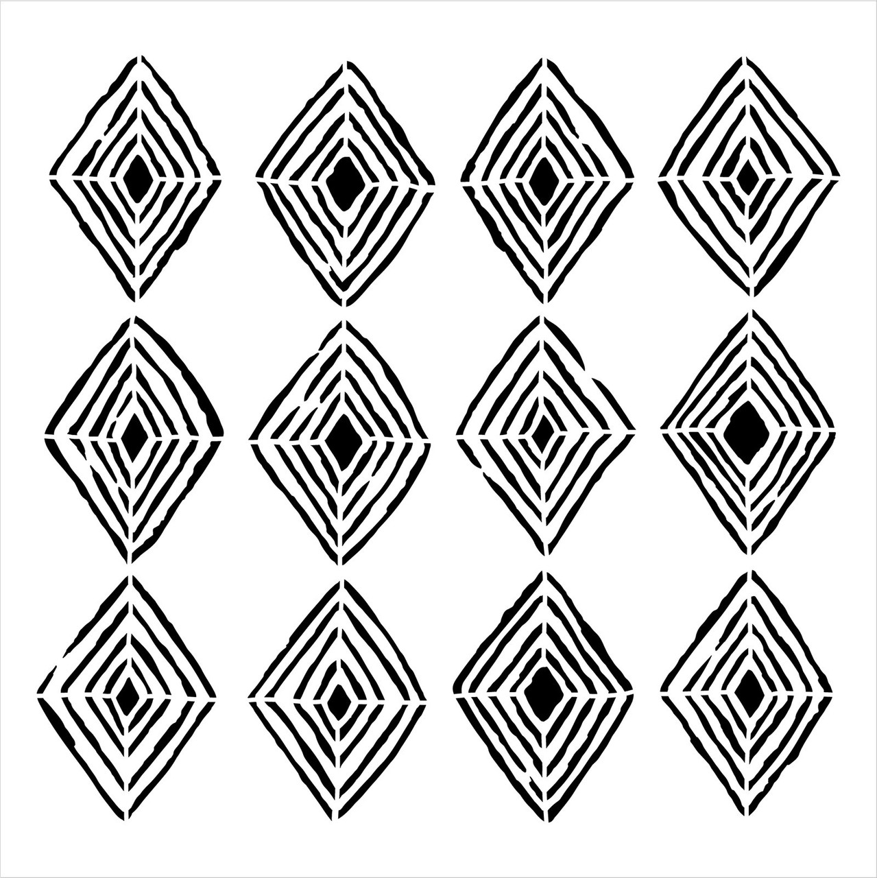 Hand Drawn Diamond Checkered Pattern Stencil by StudioR12 - Select Size - USA Made - Reusable Template for Painting Walls Floors Tiles & Wood Signs | STCL6785