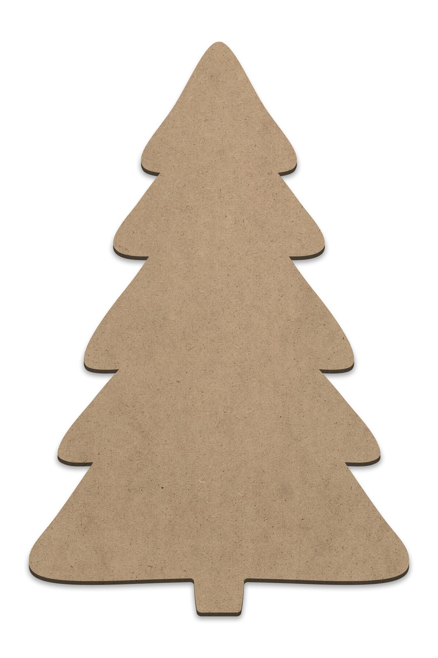 Christmas Tree Plaque Wood Surface | Ready to Paint Tree Shaped Wood Surface | Select Size | 1/4" MDF | WDSF1711