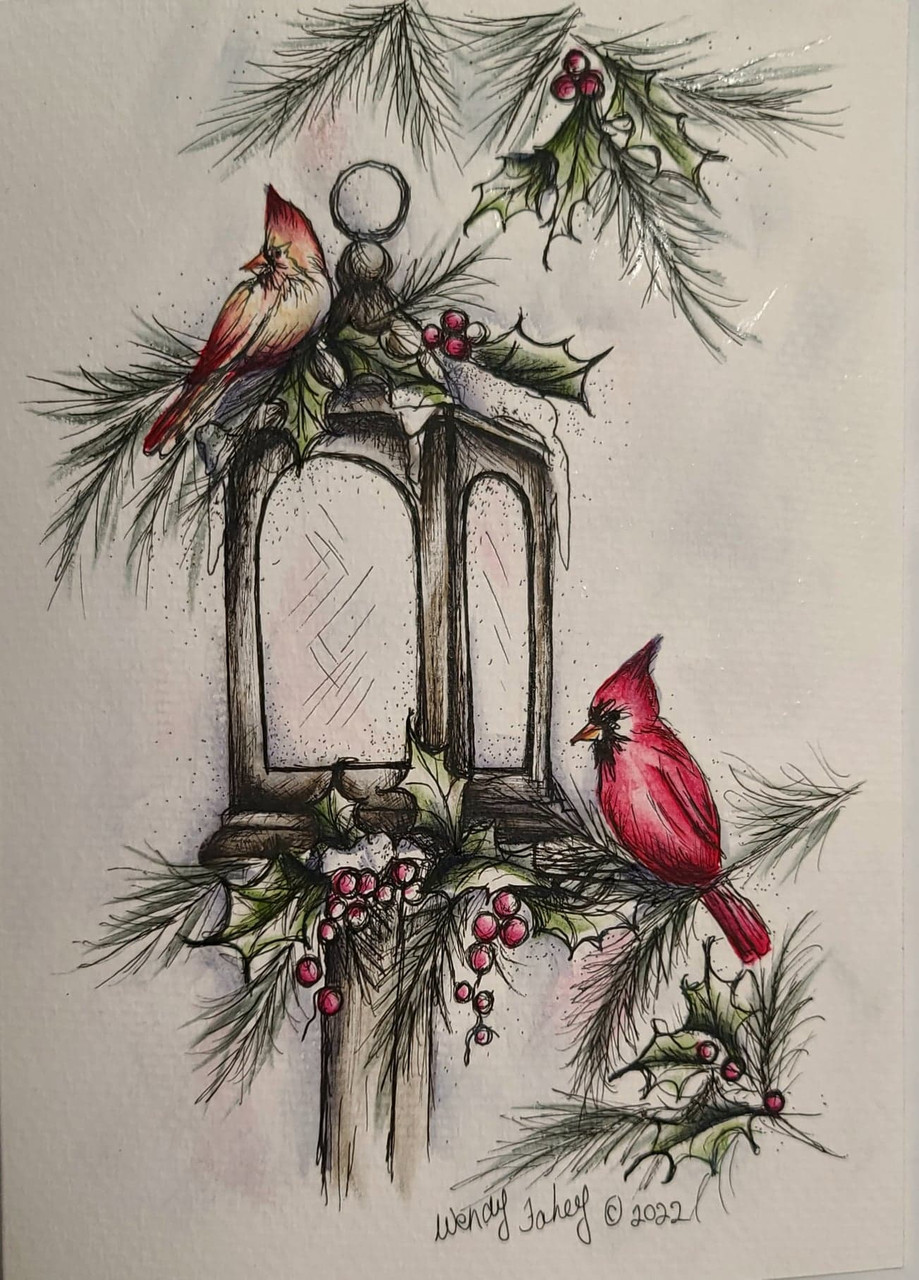 Christmas Birds Pen & Ink - E-Packet - Wendy Fahey