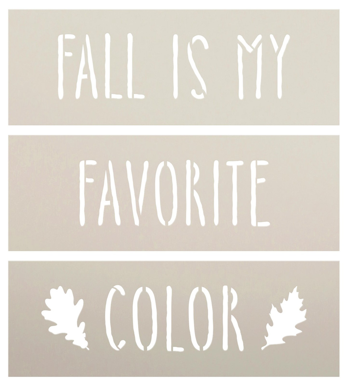 Fall is My Favorite Color Skinny Stack Stencils with Leaves by StudioR12 - Select Size - USA Made - DIY Stacked Books - Paint Set of Three Wooden Blocks - STCL7094