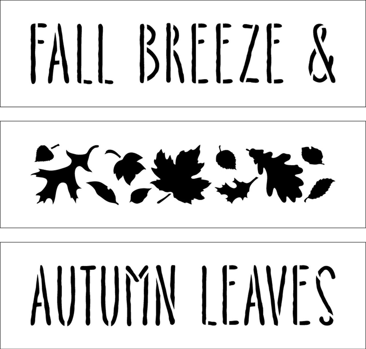 Fall Breeze & Autumn Leaves Stencils for Mini Book Stacks by StudioR12 - Select Size - USA Made - DIY Skinny Stacked Wood Blocks for Tiered Tray - STCL7096
