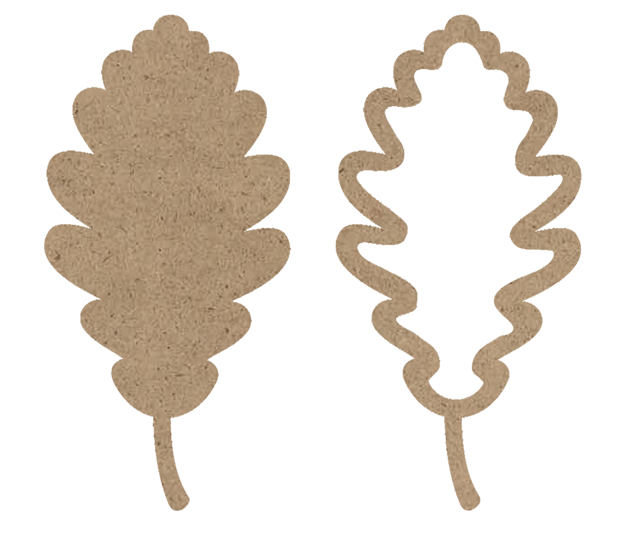 Oak Leaf Shape & Outline Wood Embellishment Set by StudioR12 - Unfinished Wooden MDF Cutout for Fall & Autumn Harvest Decor - 2 Pieces - Select Size - EMBL419