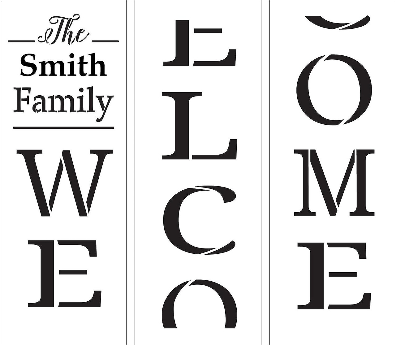 Personalized Family Welcome Tall Porch Sign Stencil by StudioR12-6ft Vertical Leaner Sign Template - USA Made - DIY Custom Outdoor Home Decor - PRST7076