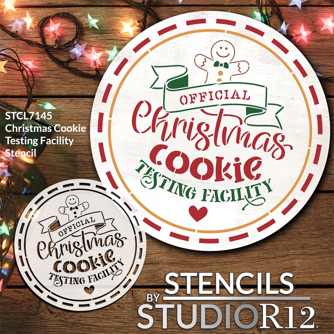 Christmas Cookie Testing Facility Stencil by StudioR12 - Select Size - USA Made - DIY Gingerbread Kitchen Decor - Craft & Paint Holiday Wood Signs - STCL7145