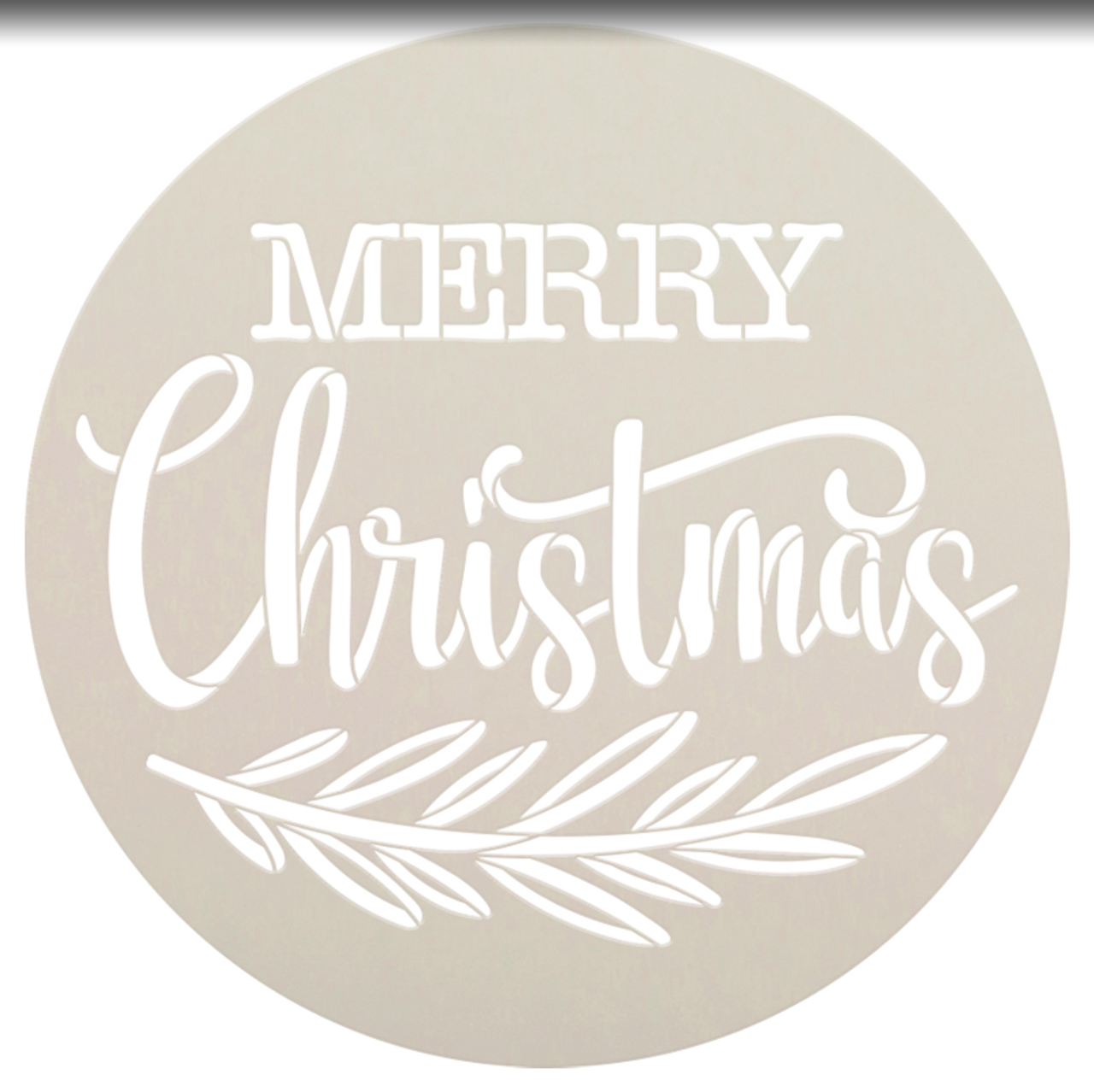 Merry Christmas Round Stencil by StudioR12 | DIY Holiday Decor | Paint Wood Signs | Select Size | STCL7180