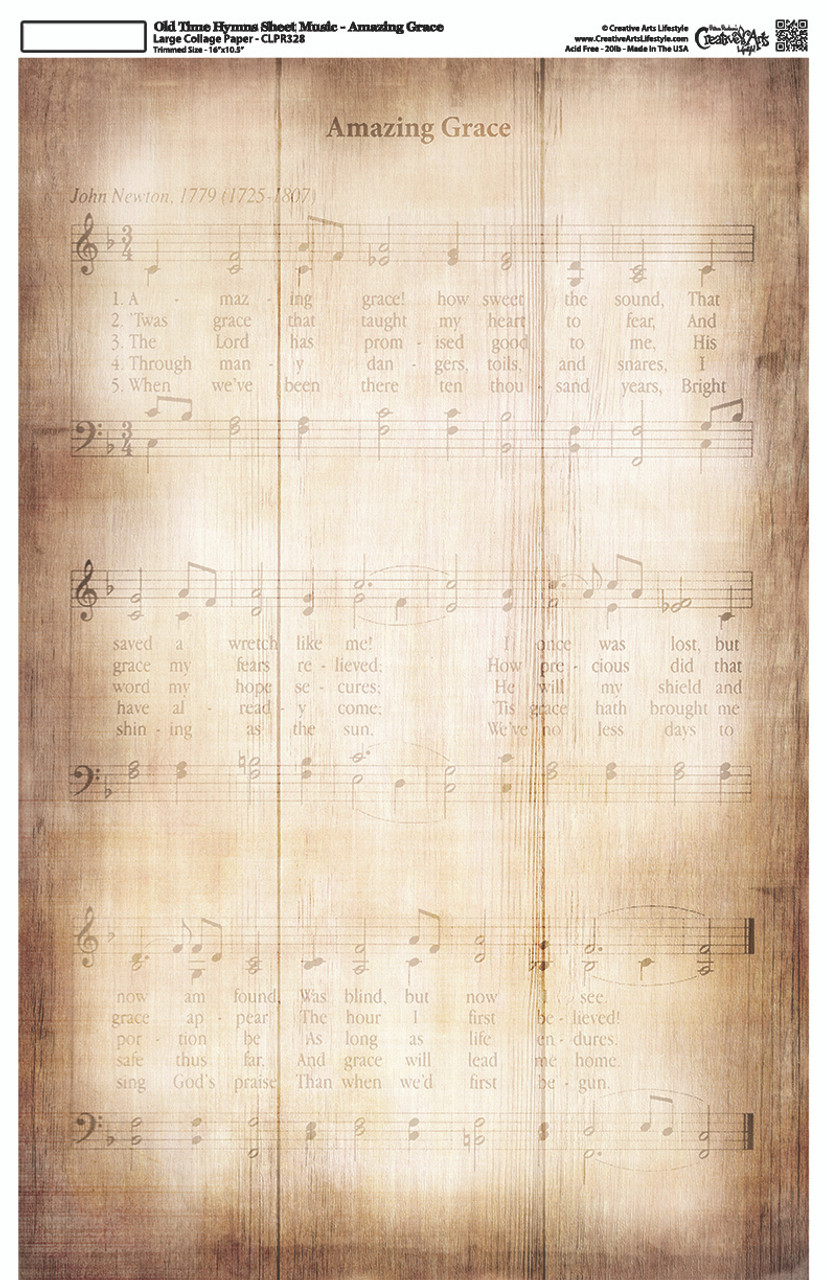 Amazing Grace Hymn Collage Paper by StudioR12  | 11" x 18" | CLPR328