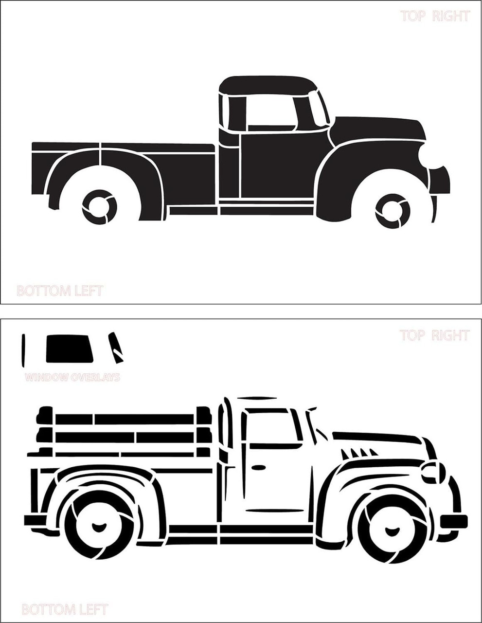 Old Vintage Truck Stencil by StudioR12 - USA Made - DIY Country Rustic Decor - 2 Part Reusable Template for Painting & Mixed Media - STCL7188