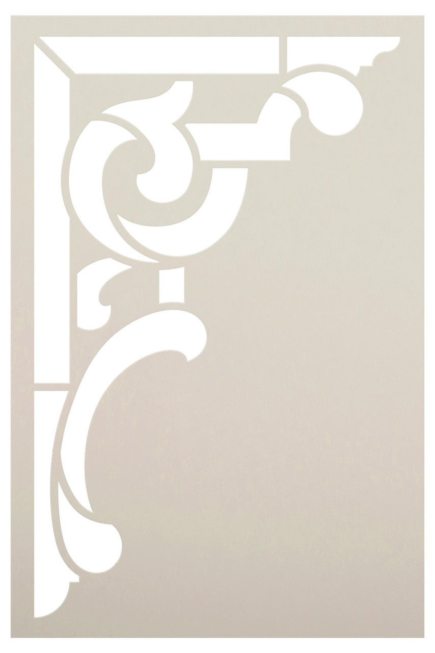 Ornamental Scroll Corner Embellishment Stencil by StudioR12 - Select Size - USA Made - DIY Decorative Border - Reusable Painting Template for Wood, Walls & Floors - STCL7167