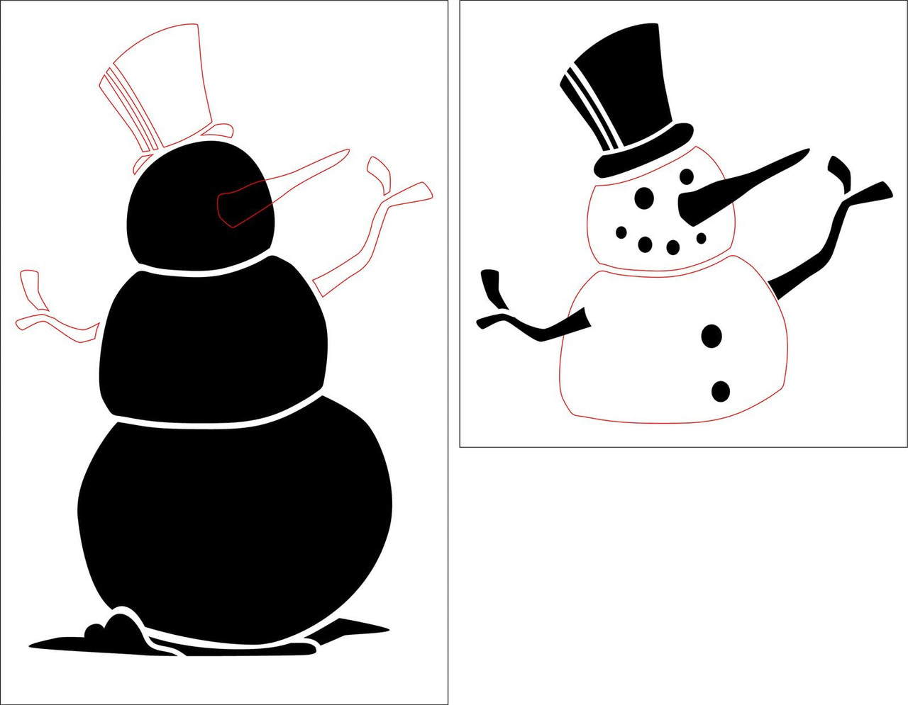 Winter Snowman Stencil by StudioR12 - Select Size - USA Made - DIY Seasonal Christmas Holiday Home Decor - Reusable 2 Part Template for Painting - STCL7197