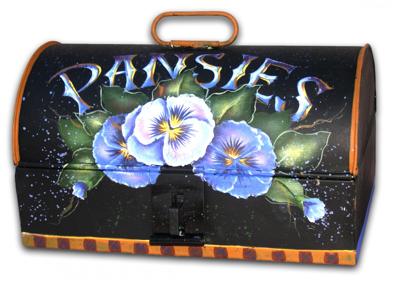 Pansies on Tin E-Packet - Patricia Rawlinson
