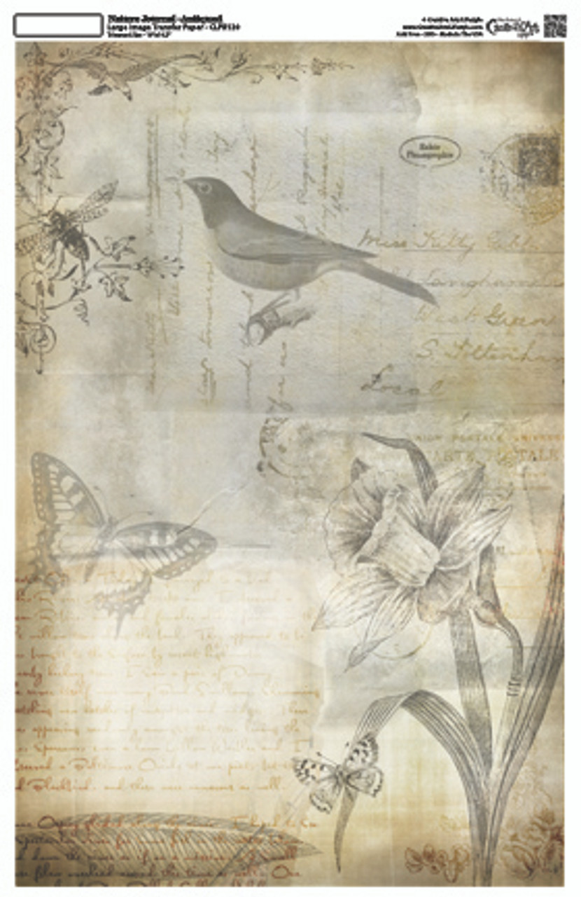 Nature Journal Collage Paper - Antiqued - 10 1/2" x 16"