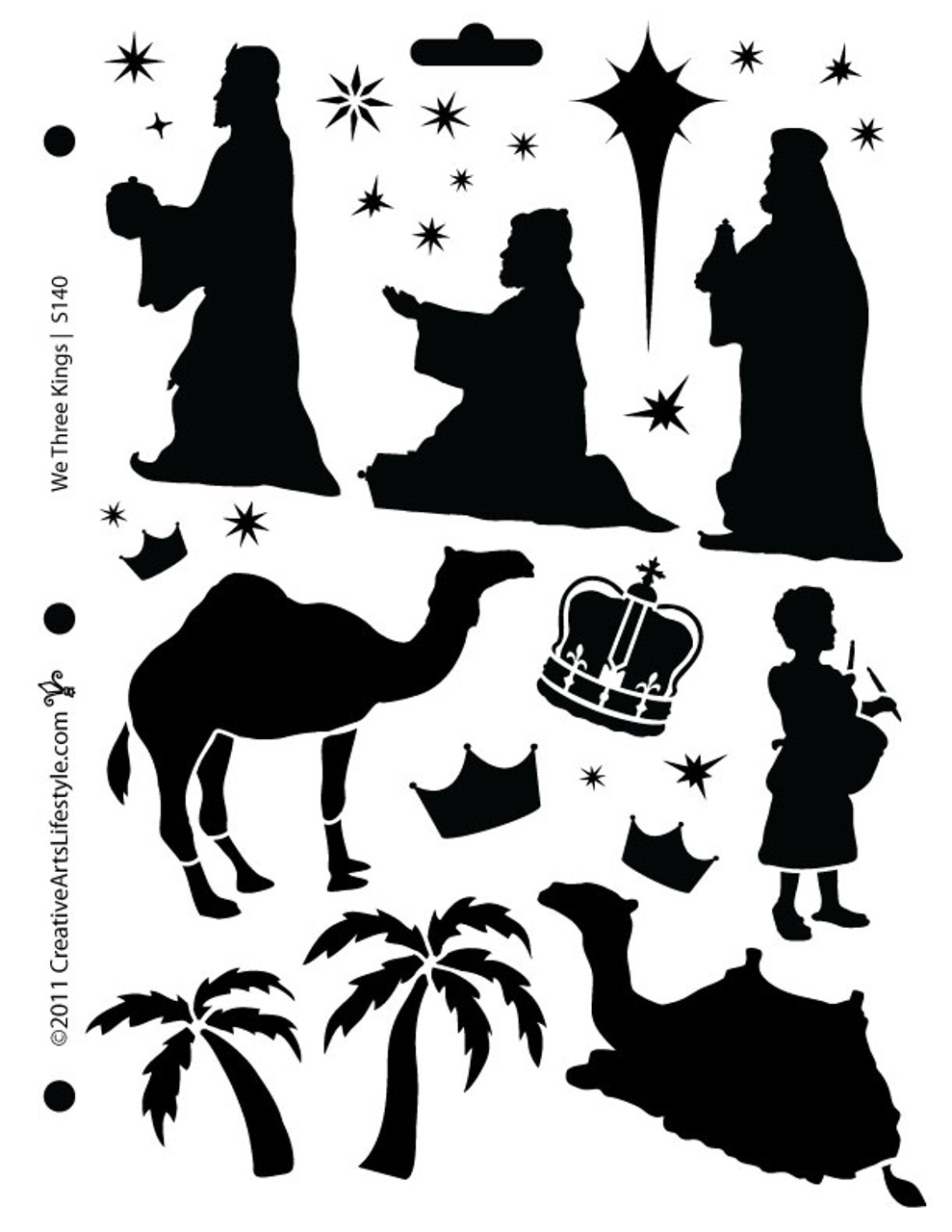 We Three Kings Stencil - 8 1/2" x 11"