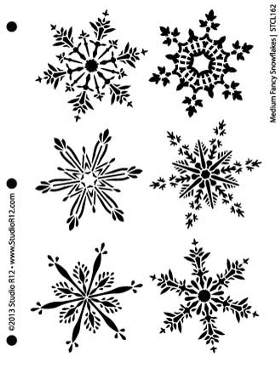 Medium Fancy Snowflakes Stencil - 8" x 10"