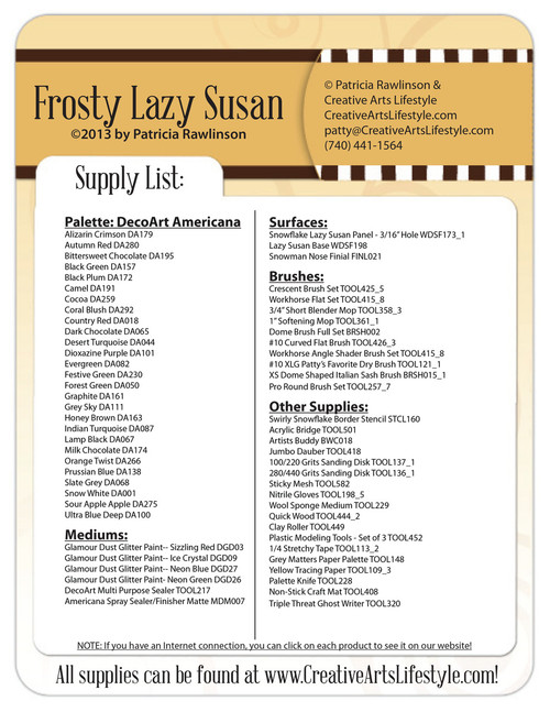Frosty Lazy Susan DVD & Pattern Packet - Patricia Rawlinson
