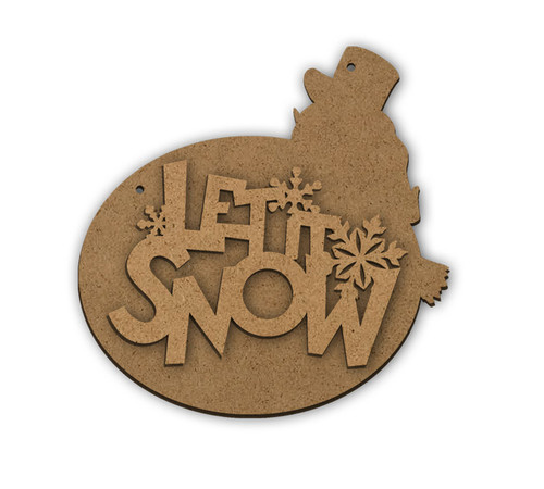 Let it Snow Multipart Word Surface - Ornament - 4 1/4" x 4 1/4"