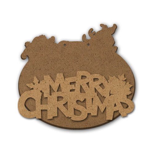 Merry Christmas Multipart Word Surface - Ornament - 4" x 3 1/2"