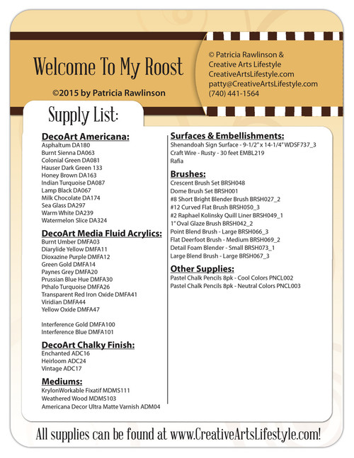 Welcome To My Roost Pattern Packet - Patricia Rawlinson