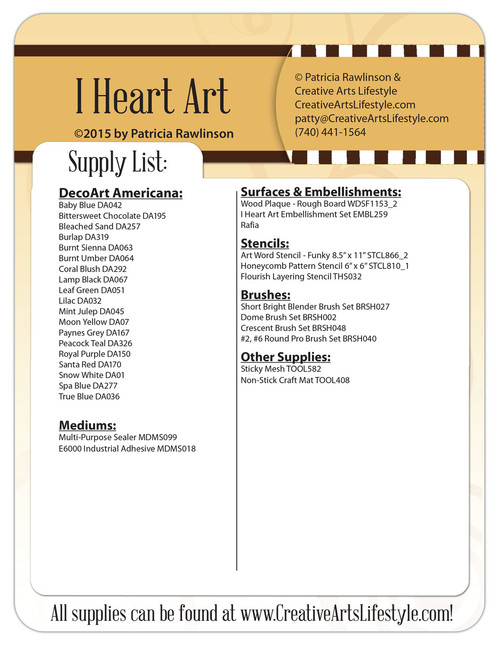 I Heart Art Pattern Packet - Patricia Rawlinson