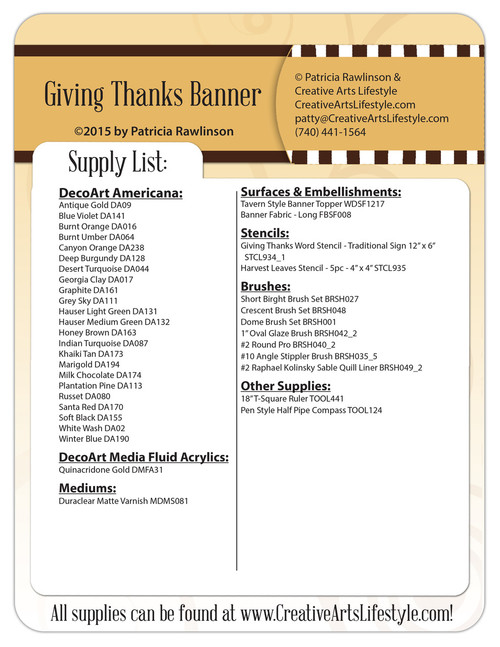 Giving Thanks Banner Pattern Packet - Patricia Rawlinson