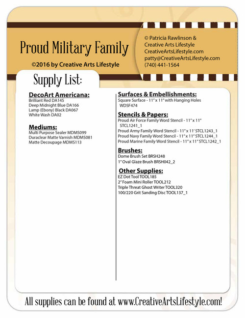 Proud Military Family Pattern Packet - Patricia Rawlinson