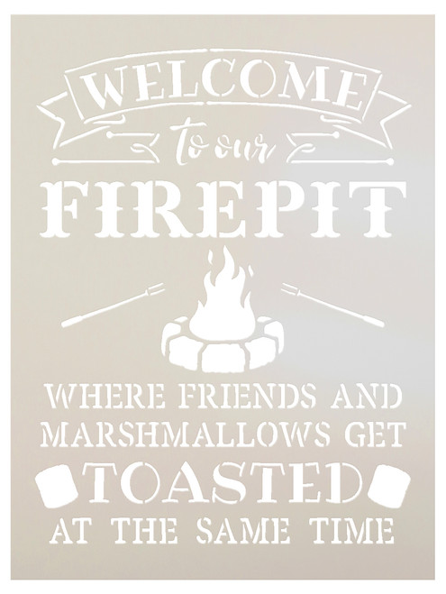 Welcome to our Firepit Word Art Stencil  - 9" X 12"