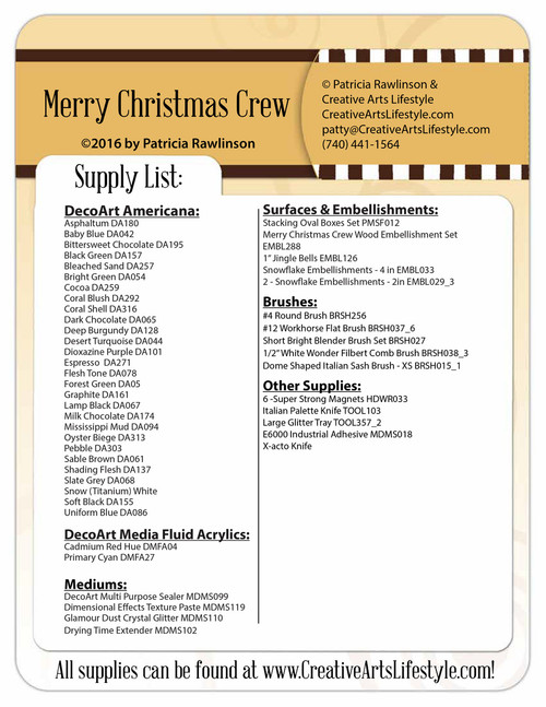 Merry Christmas Crew Pattern Packet - Patricia Rawlinson